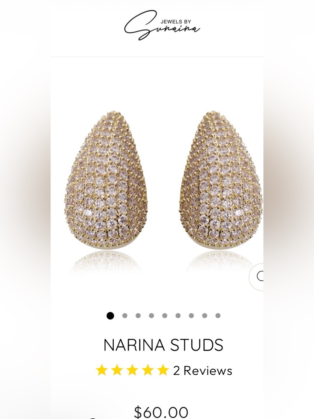 14kt Gold Plated Cubic Zirconia Pave Teardrop Earrings - Picture 2 of 3